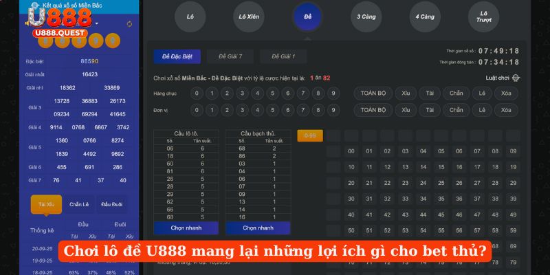 Chơi lô đề U888 mang lại những lợi ích gì cho bet thủ?